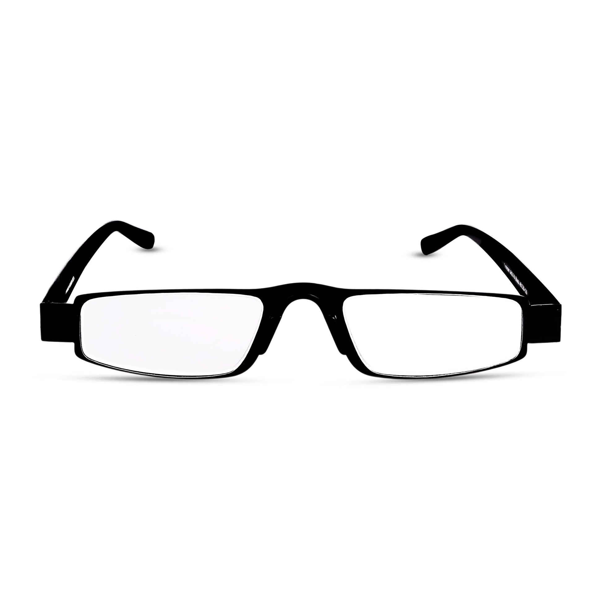 Cove standard black reading glasses front view