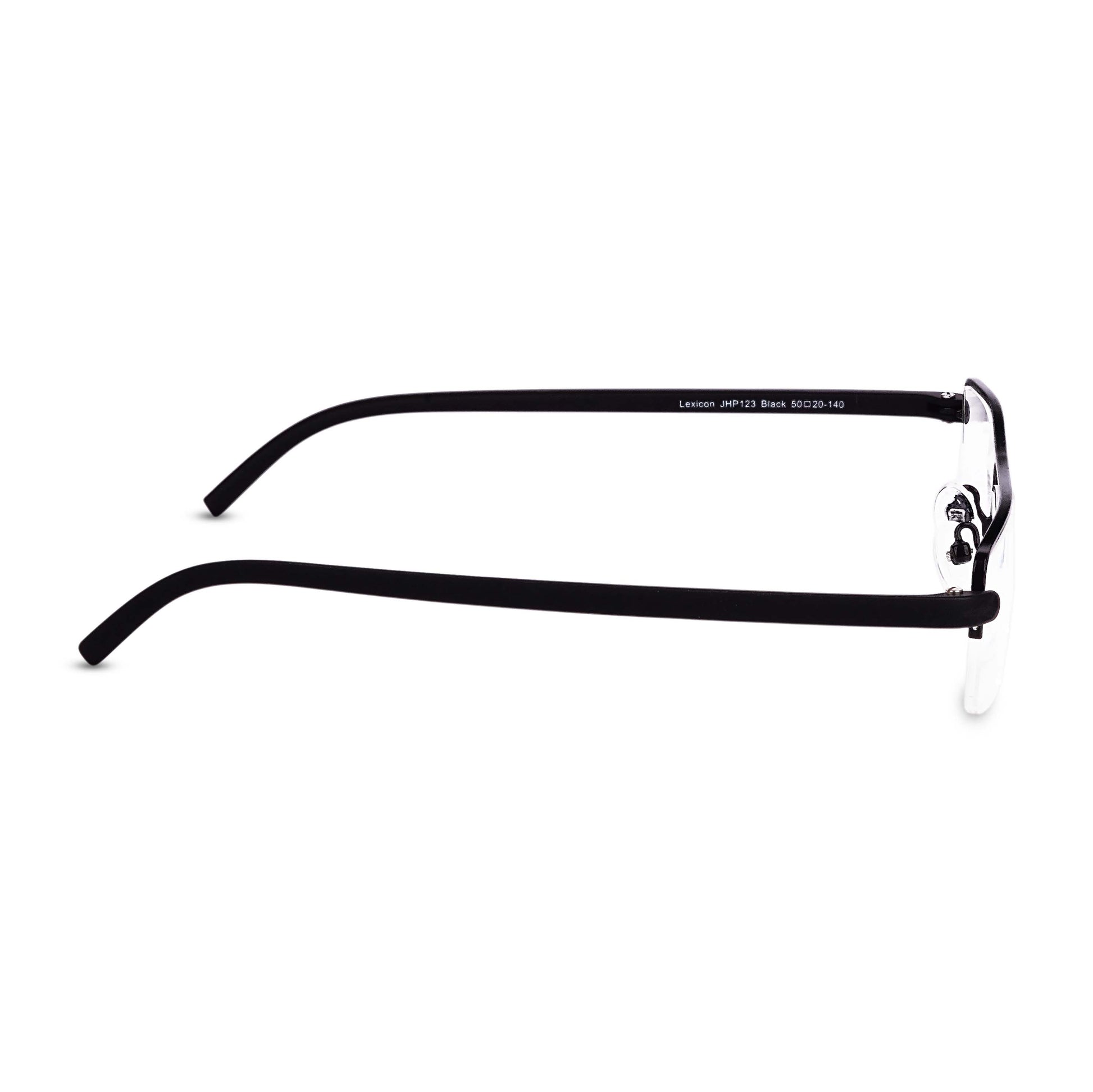 Pagina black half-rim reading glasses  side view
