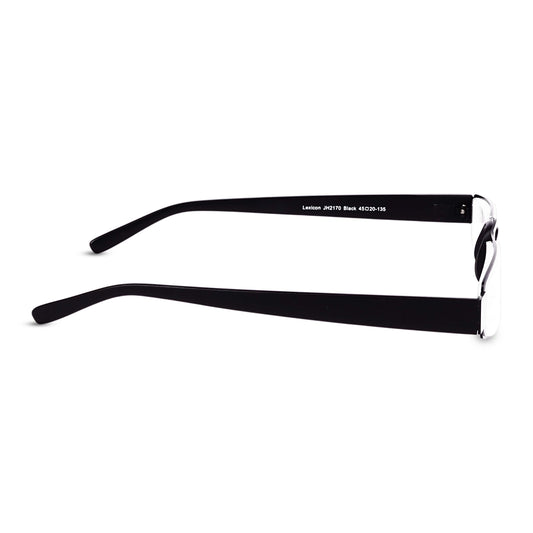 Cove standard black reading glasses side view