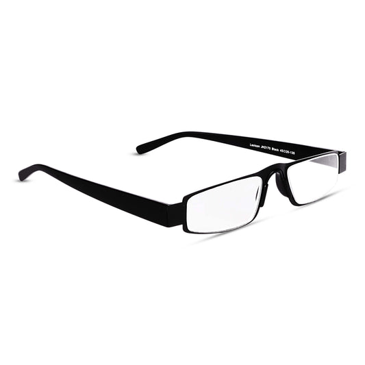Cove standard black reading glasses three quarter view