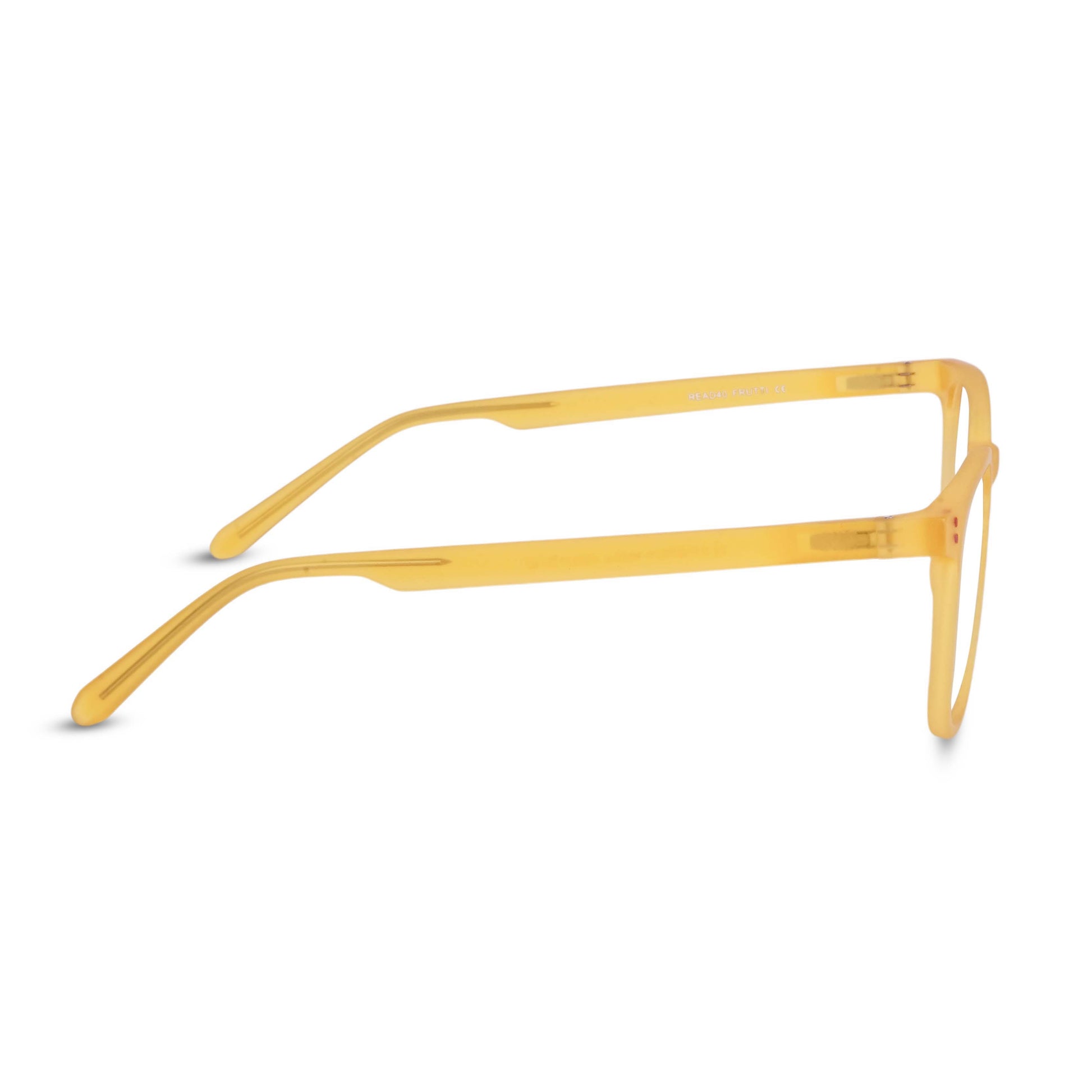 Pixo reading glasses in yellow, side view
