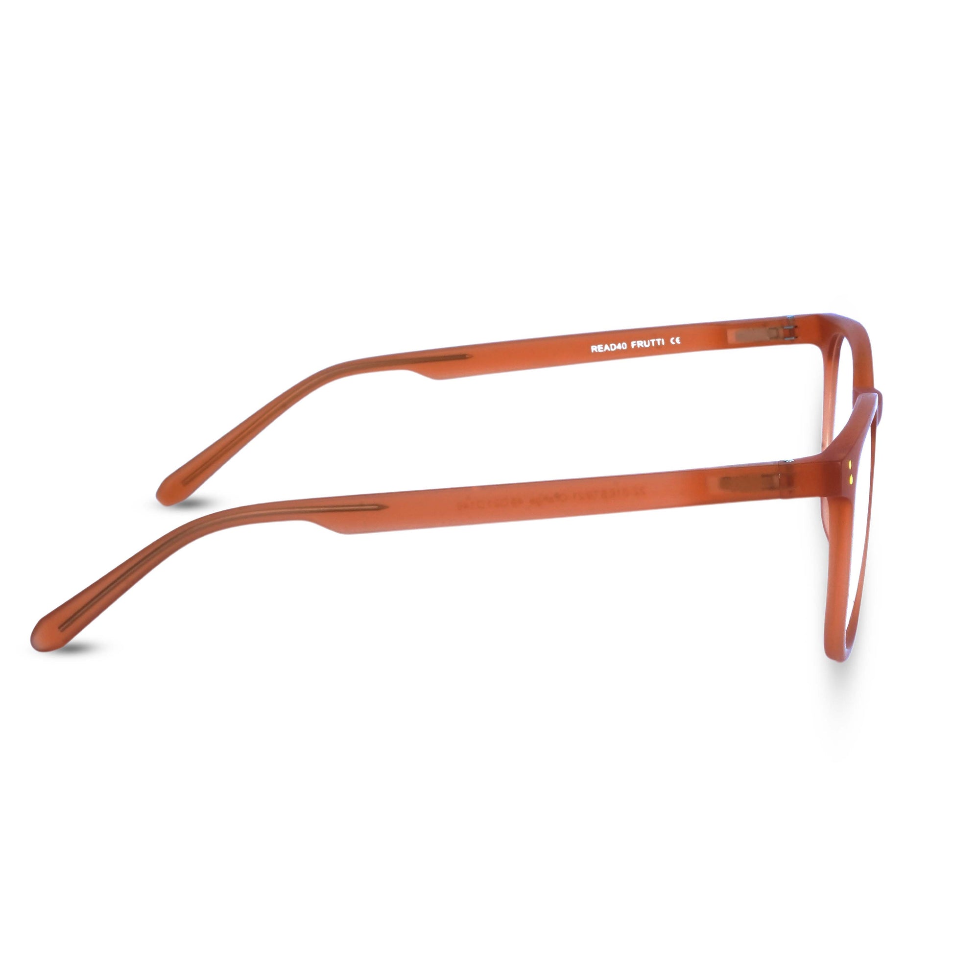 Pixo reading glasses in red, side view
