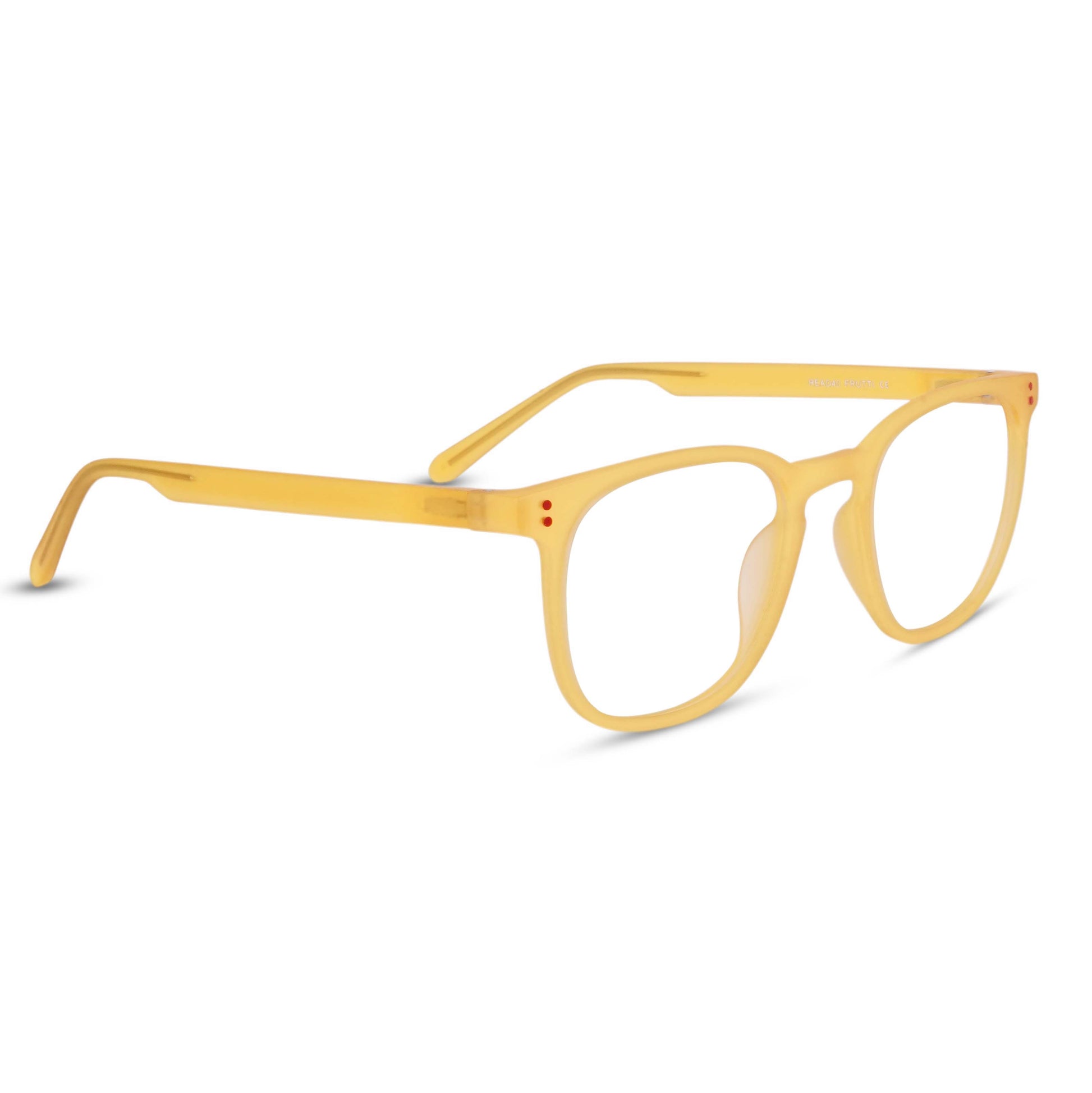 Pixo reading glasses in white, three-quarter view