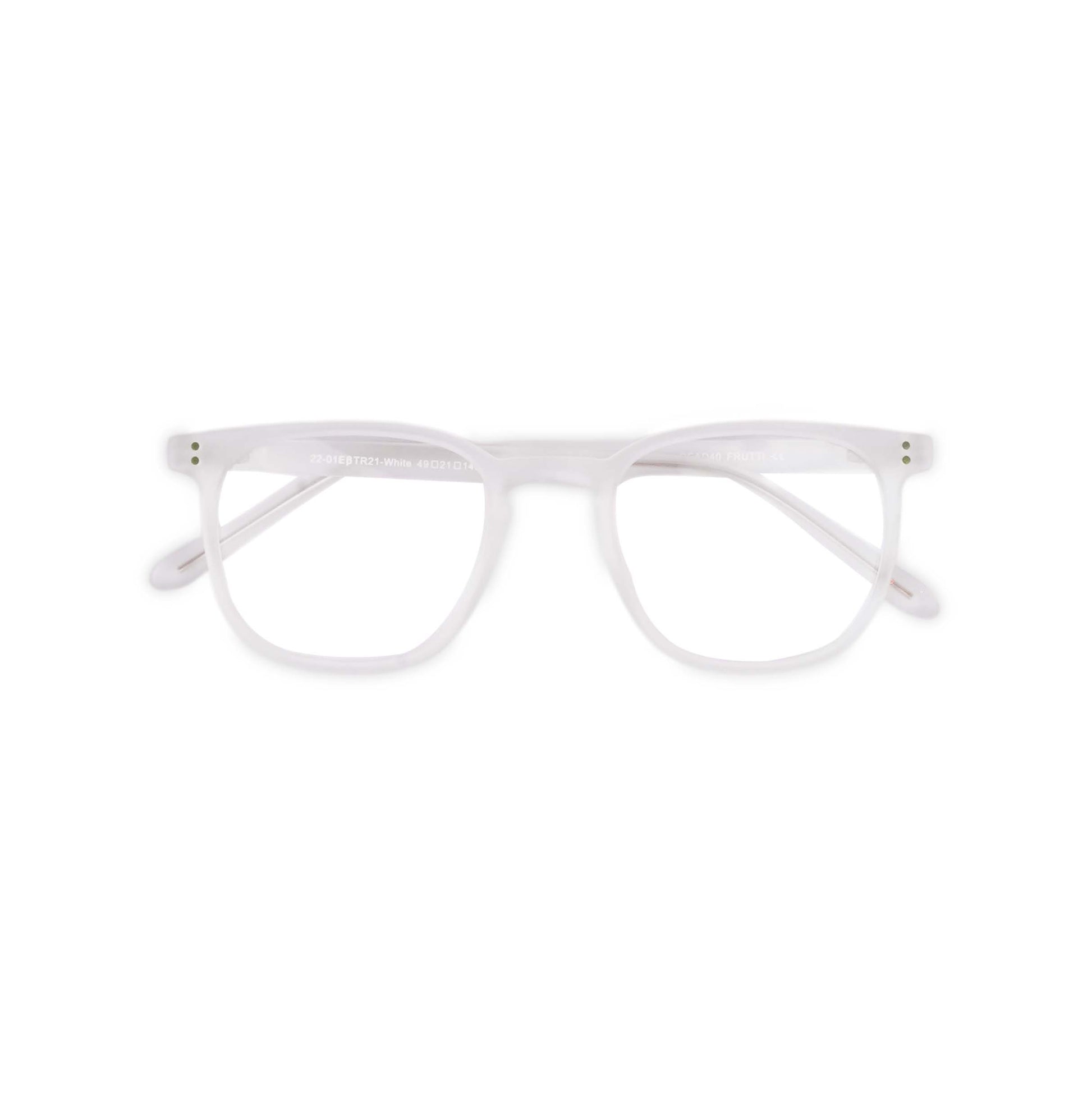 Pixo reading glasses in white, close-up folded