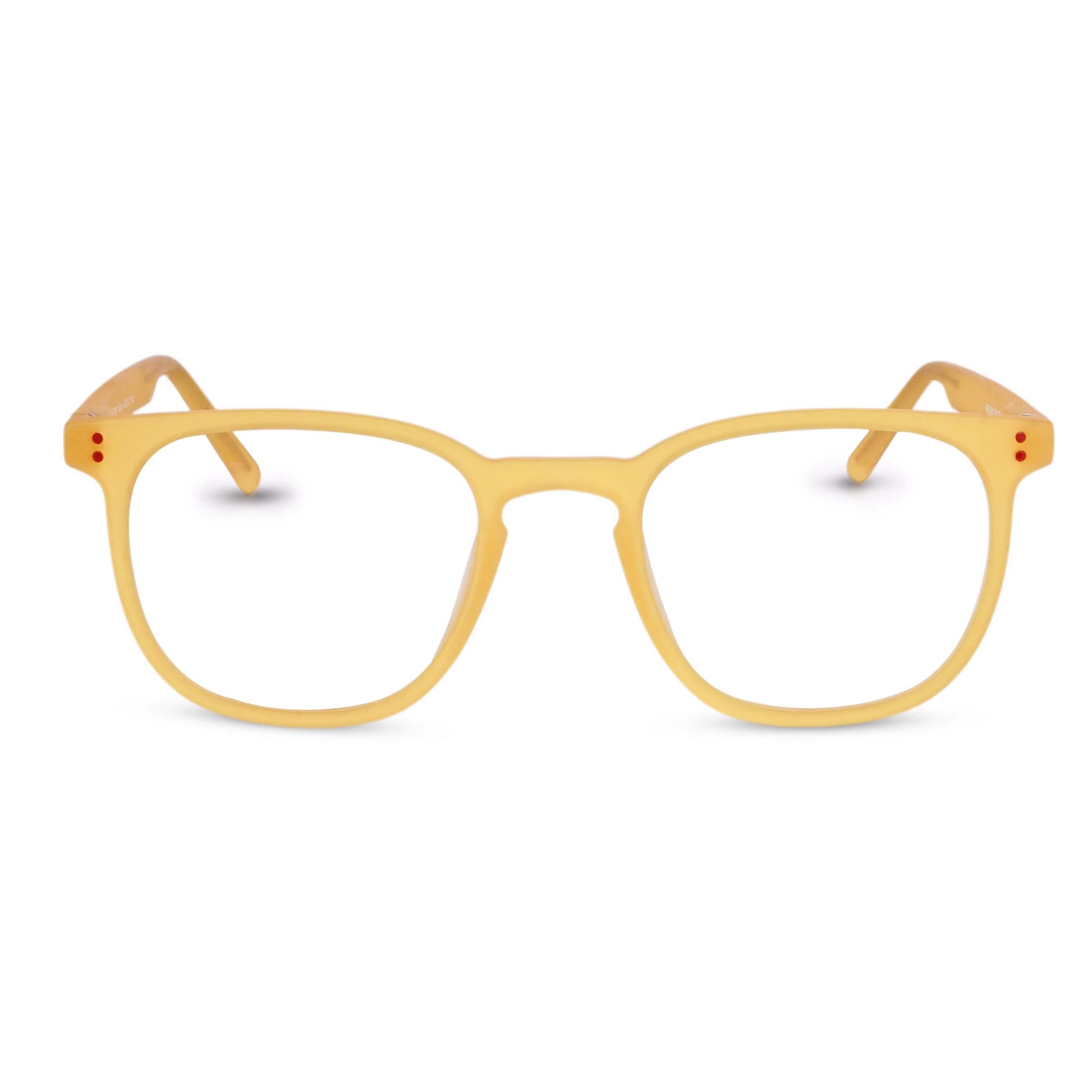 Pixo reading glasses in yellow, front view