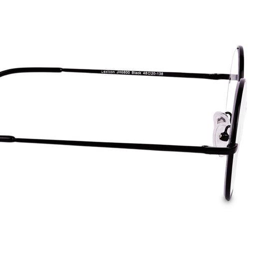 Rondo black metal reading glasses detailed side view