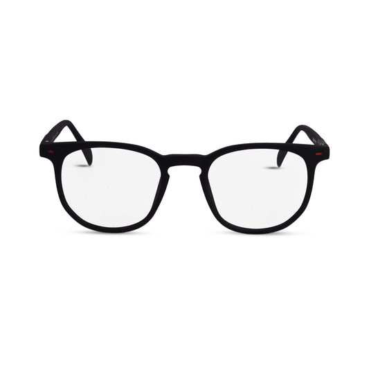 Wayfer reading glasses in black, front view