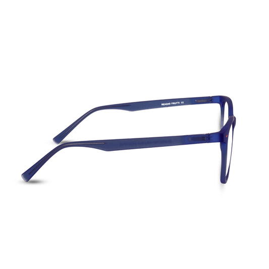 Wayon lightweight reading glasses in blue, side view