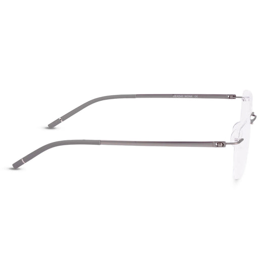 Sato silver lightweight reading glasses side view